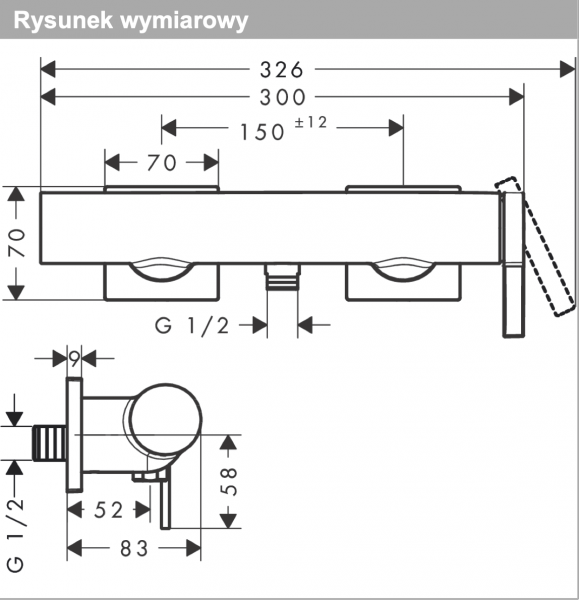 Hansgrohe Tecturis E Jednouchwytowa bateria prysznicowa natynkowa brąz szczotkowany 73620140