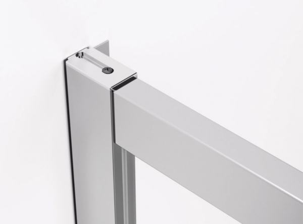 Ronal wejście narożne prawe na wymiar z drzwiami rozsuwanymi, kabina asymetryczna 60-90x0-200 cm, szkło Durlux 200, profile biały TLSDSM10422