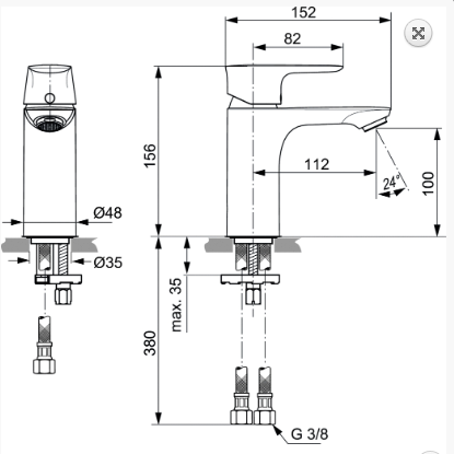 Ideal Standard Connect Air Bateria umywalkowa bez korka złoto szczotkowane połysk A7024A2