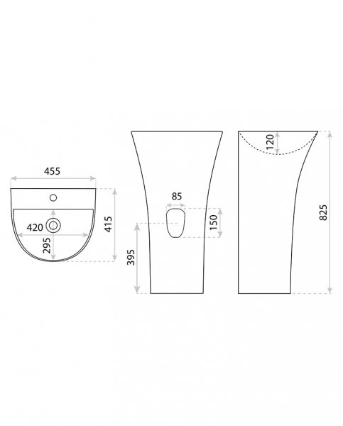 Lavita Umywalka stojąca Pera 455x415x825mm 5900378334385