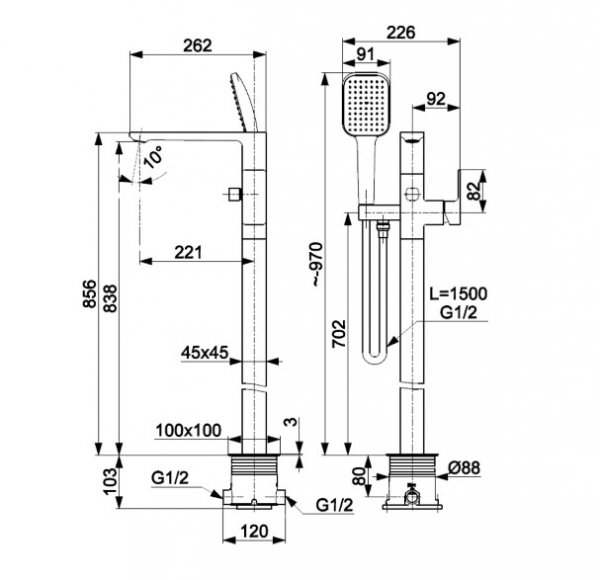 KFA Armatura Dust bateria wannowa wolnostojąca czarna 93836251