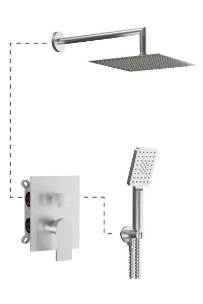 AQG Zestaw prysznicowy podtynkowy Alpha EC208 Satynowy nikiel 19ALPEC20811