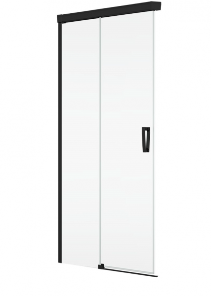 Ronal Sanswiss wejście narożne rozsuwane dwuczęściowe prawe 70-120x0-200 cm, szkło przezroczyste, profile BLACK LINE czarny mat CAE2DSM10607