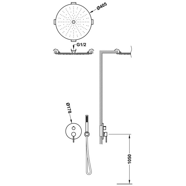 Tres STUDY Zestaw baterii jednouchwytowej podtynkowej 3-drożnej Rapid-box prysznicowej 26237301VO