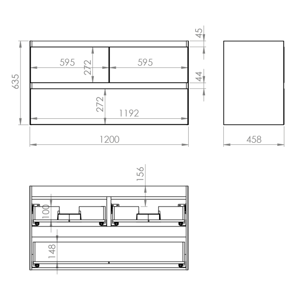 Elita KOLEKCJA SPLIT SZAFKA SPLIT 120 3S FUME MATT PDW 169029 / RE012007157020