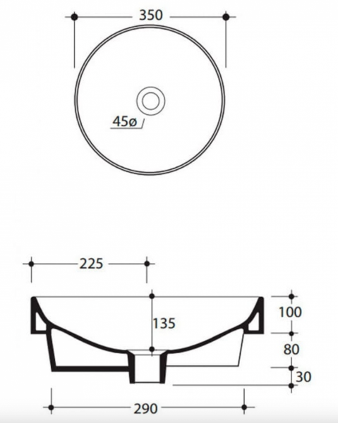 KERASAN NOLITA UMYWALKA NABLATOWA/ WPUSZCZANA W BLAT FERRO MATT 35cm 355889