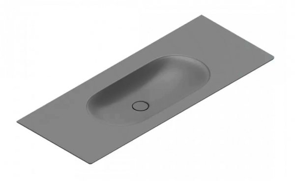 Catalano Sfera umywalka ścienna 125x50cm z kompletem mocowań ciemny szary mat 0521260032