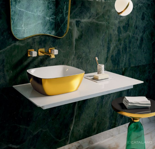 Catalano GREEN LUX 40x40 nablatowa biały/złoto umywalka 140APGRLXBO/0622400042