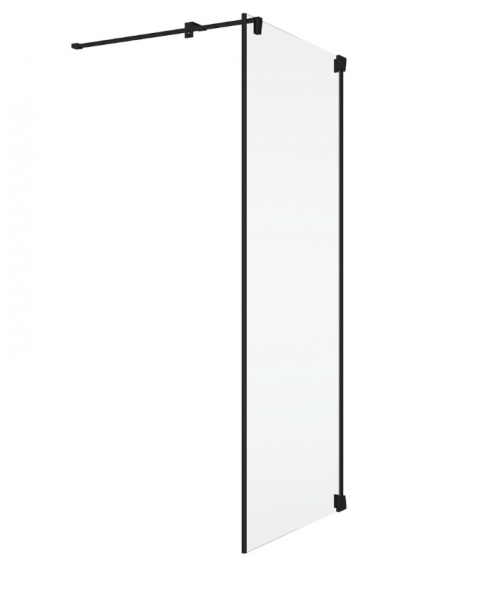 Ronal Sanswiss ścianka boczna 90,1-140x0-200 cm, szkło przezroczyste, profile BLACK LINE czarny mat CAT3SM20607