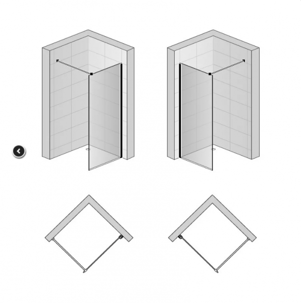 Ronal Sanswiss Easy ścianka wolnostojąca Walk-in 130 cm złoto szczotkowane STR4P1301307