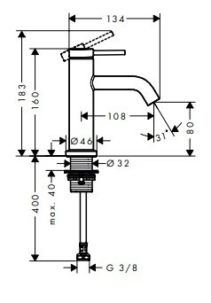 Hansgrohe Tecturis S Jednouchwytowa bateria umywalkowa 110 z główką Bidetta i wężem prysznicowym 160 cm Brąz Szczotkowany 73313140