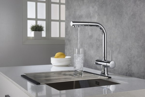 Blue Water bateria kuchenna APALA chrom Z PODŁĄCZENIEM DO WODY FILTROWANEJ 24H