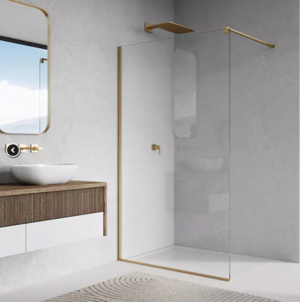 Ronal Sanswiss Easy ścianka wolnostojąca Walk-in 140 cm złoto szczotkowane STR4P1401307