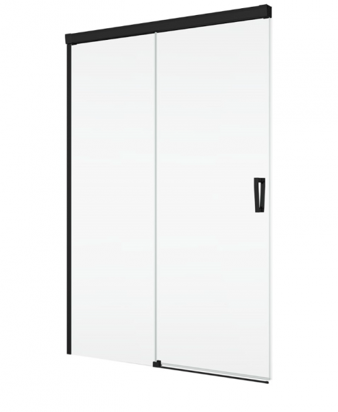 Ronal Sanswiss drzwi rozsuwane dwuczęściowe prawe 140,1-200x0-200 cm, szkło przezroczyste, profile BLACK LINE czarny mat CAS2DSM20607