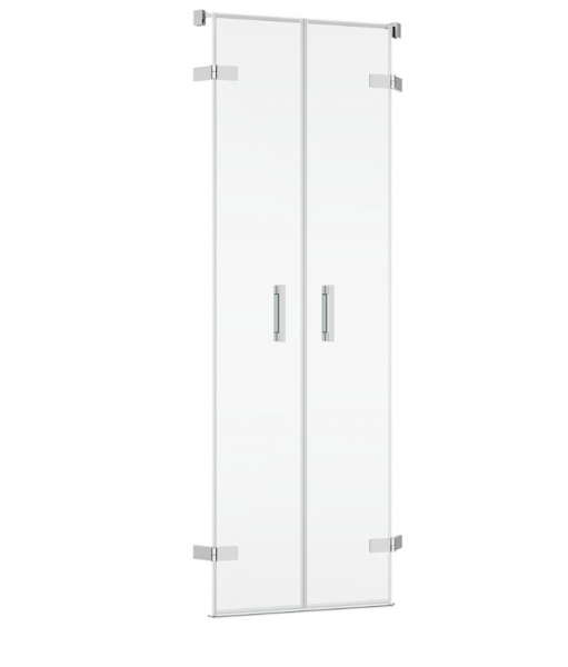 Ronal Sanswiss drzwi dwuczęściowe do kabiny pięciokątnej 45-100x0-200 cm, szkło Master Carré, profile chrom PUR52SM21030