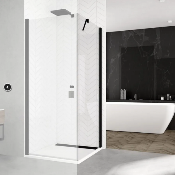 Ronal Sanswiss Solino ścianka prysznicowa 120 cm boczna do drzwi czarny mat SOLT112000607