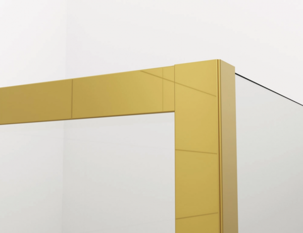 Ronal Sanswiss drzwi wahadłowe jednoczęściowe lewe ze ścianką stałą w linii 100x200 cm, szkło przezroczyste, profile GOLD LINE złoty CA31CG1001207