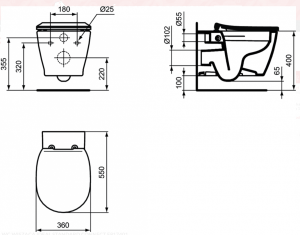 Ideal Standard Connect miska WC wisząca Rimless biała E817401