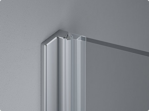 Ronal Sanswiss Pur Drzwi jednoczęściowe do 100xdo 200 cm lewe profile chrom szkło Pas satynowy poziomy PUR1GSM21051