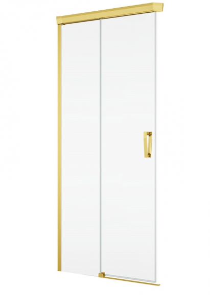 Ronal Sanswiss wejście narożne rozsuwane dwuczęściowe lewe 120,1-160x0-200 cm, szkło przezroczyste, profile GOLD LINE złoty CAE2GSM21207