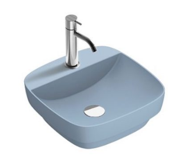 Catalano GREEN LUX 42x42 niebieski mat umywalka z półką z otworem na baterię 142GRLXNAS