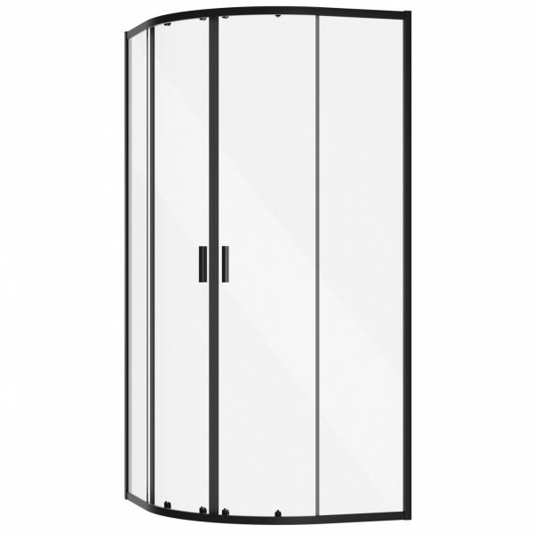 Besco Zarya Black kabina półokrągła 90 + brodzik Axim 90 ZBAX90190