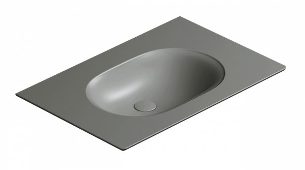Catalano SFERA umywalka ścienna 75x50cm z kompletem mocowań ciemny szary mat 0520760032