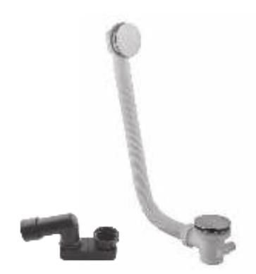 Vicario Przelew wannowy z syfonem dł 55 cm czarny mat 1011/CZAR