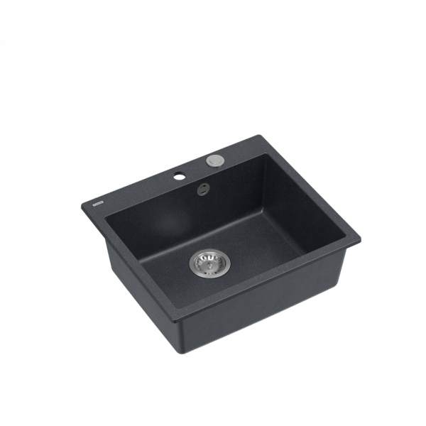 QUADRON MORGAN 110 GraniteQ zlew 1 komora black diamond/elementy stalowe 570x500x220 HB8304U8BSP2O MAGAZYN / WYSYŁKA 24H