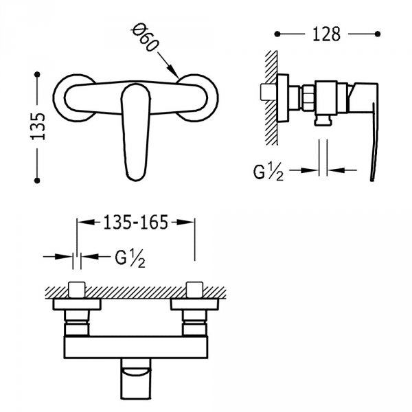 Tres Flat bateria prysznicowa 20416701