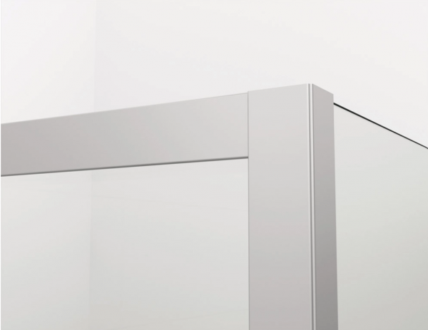 Ronal drzwi jednoczęściowe lewe ze ścianką stałą na wymiar 100-180x0-200 cm, szkło Durlux 200, profile srebrny mat TLS2GSM10122