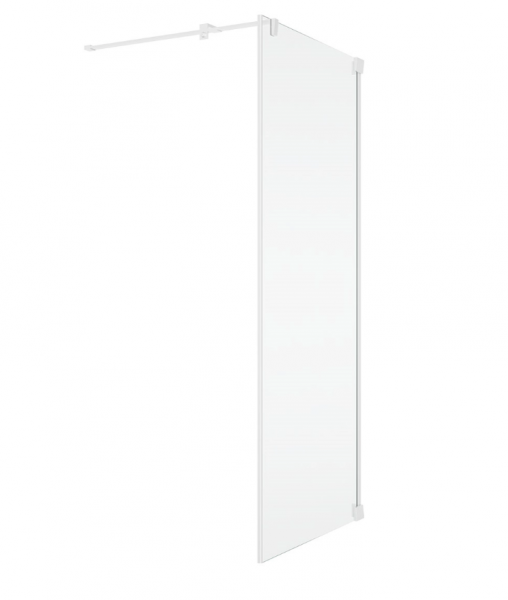 Ronal Sanswiss ścianka boczna 80x200 cm, szkło przezroczyste, profile WHITE LINE biały mat CAT30800907
