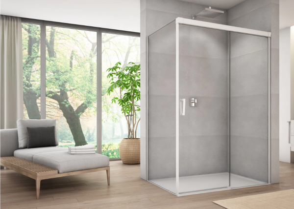 Ronal Sanswiss ścianka boczna 75x200 cm, szkło przezroczyste, profile WHITE LINE biały mat CAST0750907