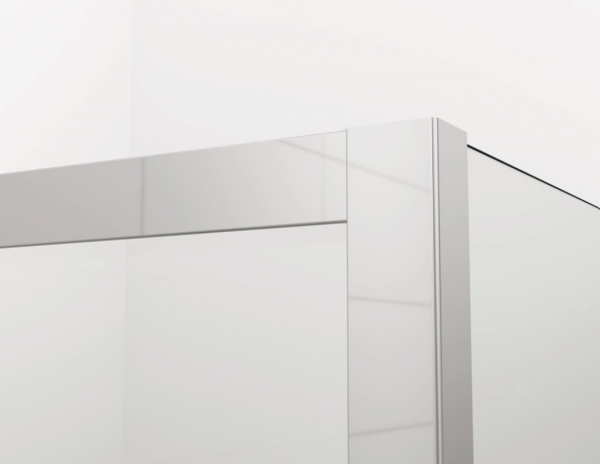 Ronal wejście narożne prawe na wymiar z drzwiami rozsuwanymi, kabina asymetryczna 90,1-120x0-200 cm, szkło Durlux 200, profile srebrny mat TLSDSM20122