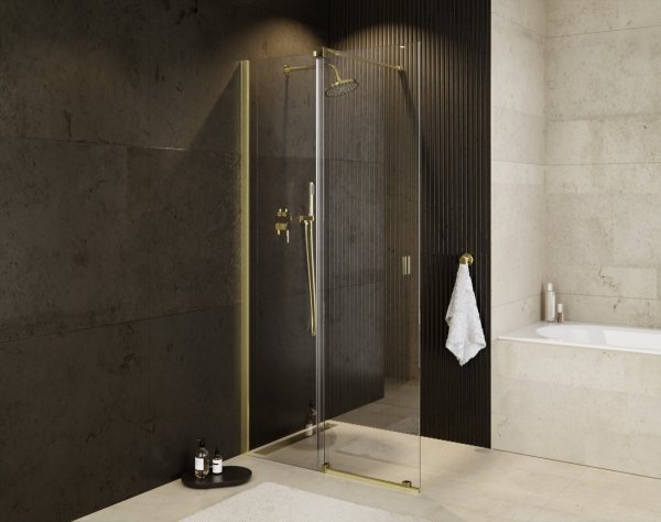 Besco Vayo Gold Kabina prysznicowa przesuwna walk-in 120x200 VYG120200C
