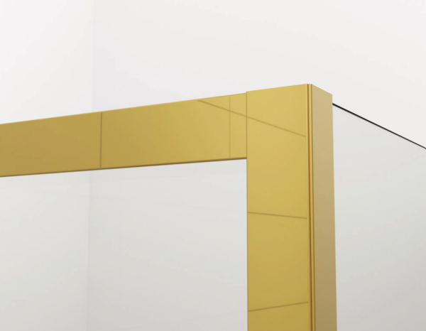 Ronal Sanswiss drzwi wahadłowe dwuczęściowe z profilem przyściennym 120x200 cm, szkło przezroczyste, profile GOLD LINE złoty CA2C1201207