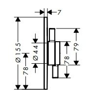 DuoTurn S Bateria z mieszaczem, podtynkowa do 2 odbiorników Chrom 75418000
