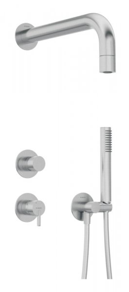 Deante Silia Zestaw prysznicowy podtynkowy stal szczotkowana NQSF9XK