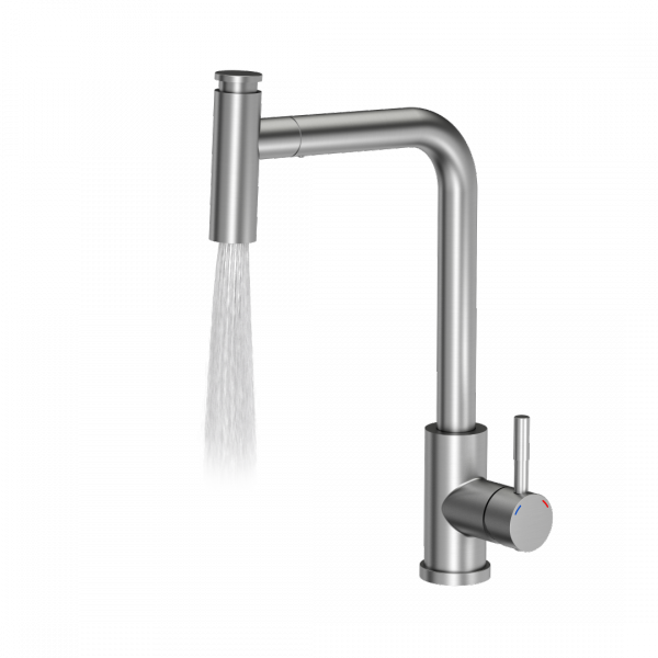 Quadron  Bateria kuchenna MERYL Steinsteel stalowa bateria kuchenna stal szczotkowana 3673501BS