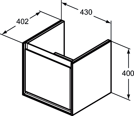Ideal Standard Connect Air Szafka pod umywalkę Cube 43 cm ciemnobrązowy mat E0842VY