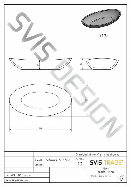  S.V.I.S. Design MISKA 19 CM ORION BASIC - ABSTRACT BRĄZOWY I CZARNY, LAKIER MATOWY