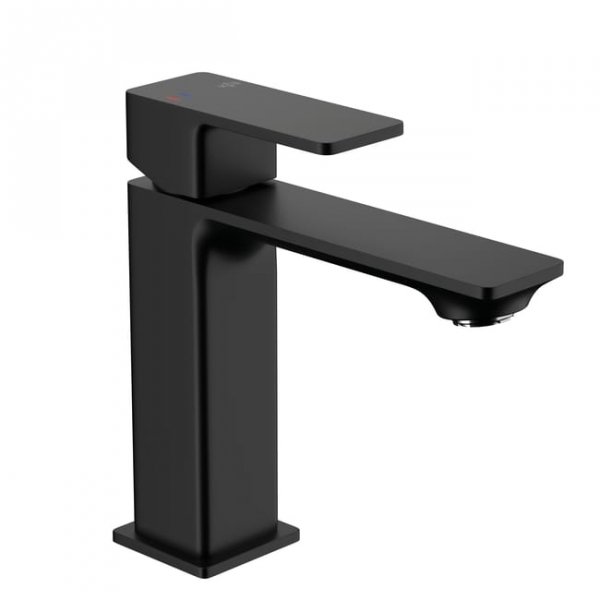 KFA Armatura Dust bateria umywalkowa czarna 16.3 cm z korkiem klik-klak 93832043