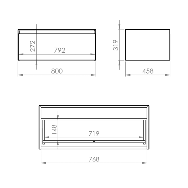 Elita KOMODA SPLIT SLIM 80 1S WHITE HG Z BLATEM PDW 169106