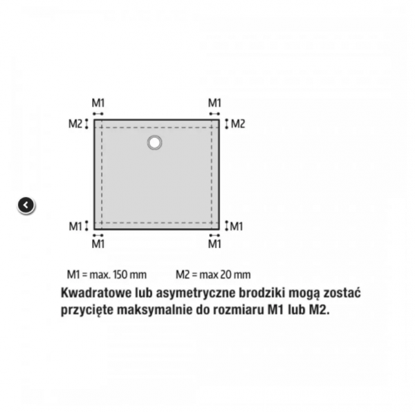 Ronal Air brodzik kwadratowy 100x100 cm konglomeratowy biały mat W37Q10009