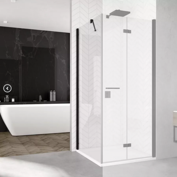 Ronal Sanswiss Solino ścianka prysznicowa 80 cm boczna do drzwi czarny mat SOLT108000607