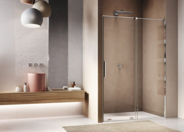 RONAL AMALIA Drzwi przesuwane dwuczęściowe 170x200 cm srebrny połysk D35S21705007