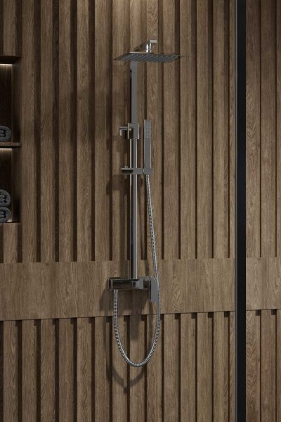 AQG System prysznicowy Luxor z uchwytem Luxor, Deszczownica Atlas 25 x 25  21LUC25LUD02