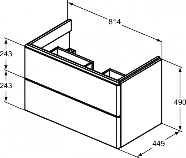 Ideal Standard Adapto Szafka pod umywalkę 82 cm biały lakier T4296WG