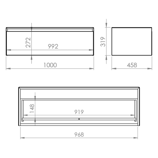Elita KOMODA SPLIT SLIM 100 1S FUME MATT Z BLATEM PDW 168944 / RE081004057020