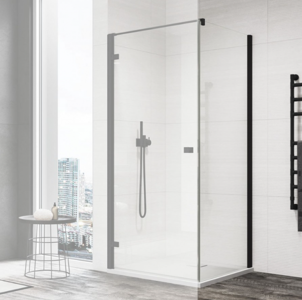 Ronal Sanswiss Annea ścianka prysznicowa 120 cm boczna do drzwi czarny mat ANT112000607